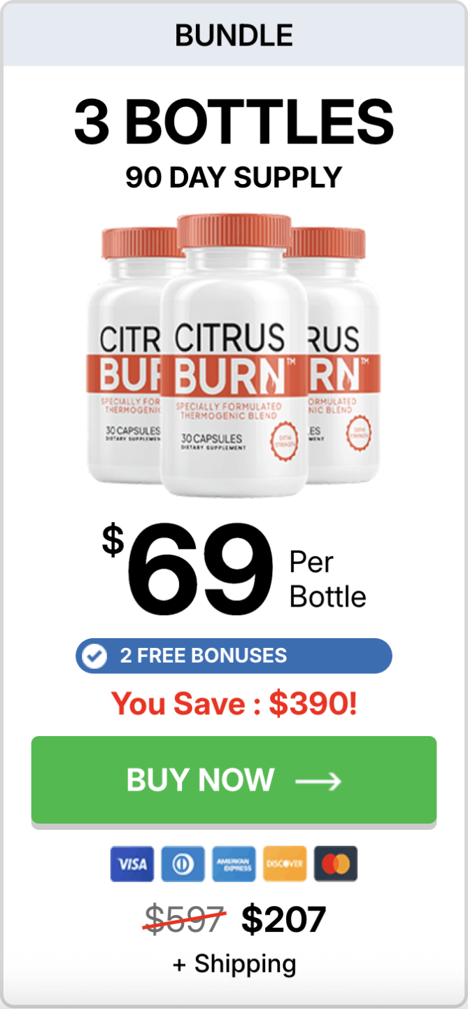CitrusBurn 90 day supply 3 bottles bundle
